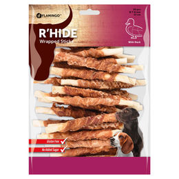 Flamingo RHide Hundesnack Ente Wrapped Stick mit Rind glutenfrei und ohne Zucker 350 g - 30 x 350 g – Bild 1 von 7