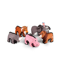Produktbild von Flamingo Rhinozeros Hundespielzeug aus Nylon und Plüsch in Grau für große Hunde mit Squeaker