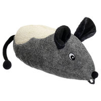 Produktbild von Flamingo Riesenmaus aus Plüsch mit Kratzfläche und Catnip für Katzen Grau 40cm