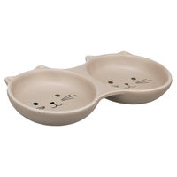 Produktbild von Flamingo Rusco Futter- und Trinknapf Set aus Keramik in Taupe Beige 2 x 130 ml