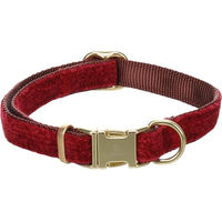 Produktbild von Flamingo Saba Hundehalsband aus Nylon in Rot mit Gold, Größe S (30-45 cm)