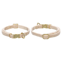 Produktbild von Flamingo Saba Hundehalsband aus Nylon mit Velvet in Beige Größe XS