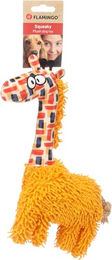 Flamingo Saffia Giraffe Hundespielzeug aus Plüsch mit Seil und Quietscher in Ocker – Bild 1 von 3
