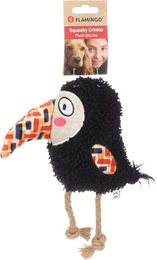 Flamingo Saffia Hundespielzeug mit Seil und Quietscher Schwarz – Bild 1 von 2