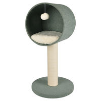 Produktbild von Flamingo Scandi Kratzbaum für Katzen in Grün mit Spielzeug und Seil 39,5x39,5x77cm