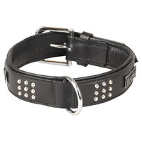 Produktbild von Flamingo Sedona Hundehalsband aus Leder mit Nieten schwarz 39-45 cm