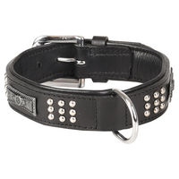 Produktbild von Flamingo Sedona Lederhalsband für Hunde Schwarz Größe S/M 31-35 cm