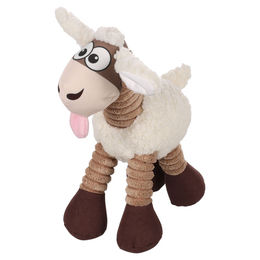 Flamingo Shappo Hundespielzeug Schaf braun beige mit Quietscher 16x25x32cm – Bild 1 von 3