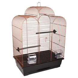 Flamingo Sittichkäfig Dara Kupfer Metall 45x28x61,5cm mit Schublade und Fressnapf – Bild 1 von 12