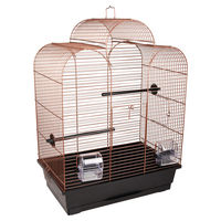 Produktbild von Flamingo Sittichkäfig Dara Kupfer Metall 45x28x61,5cm mit Schublade und Fressnapf