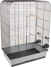 Flamingo Sittichkäfig Marja Schwarz aus Metall 54x34x75 cm mit Sitzstange und Schublade – Bild 1 von 7