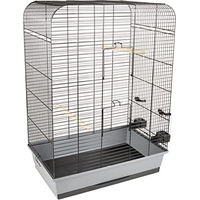 Produktbild von Flamingo Sittichkäfig Marja Schwarz aus Metall 54x34x75 cm mit Sitzstange und Schublade
