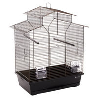 Produktbild von Flamingo Sittichkäfig Numfor 1 Vogelkäfig für Wellensittiche und Papageien Schwarz 51x30x60cm aus Metall