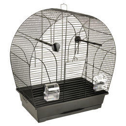 Flamingo Sittichkäfig Saga Schwarz aus Metall mit Zubehör 51x28x55,5cm – Bild 1 von 3