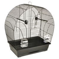Produktbild von Flamingo Sittichkäfig Saga Schwarz aus Metall mit Zubehör 51x28x55,5cm