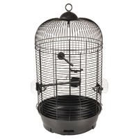 Produktbild von Flamingo Sittichkäfig Sanna 2 Vogelkäfig für Wellensittiche aus Metall Schwarz 35x35x67 cm