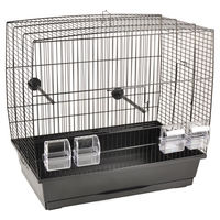 Produktbild von Flamingo Sittichkäfig Selma 2 Schwarz aus Metall mit Plastikschublade 55,5x34x51,5cm