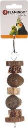 Flamingo Sittichspielzeug Fakir aus Holz mit Perlen in Braun 6x6x16,5 cm für Vögel – Bild 1 von 2
