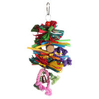 Produktbild von Flamingo Sittichspielzeug Falk bunt mit Glocke und Aufhängung aus Naturmaterial 10x10x29cm