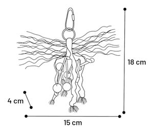 Produktbild von Flamingo Sittichspielzeug Popie bunt mit Seil und Perlen aus Kunststoff