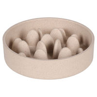 Produktbild von Flamingo Slow Feeder Antischlingnapf für Hunde aus Bambus Beige - 410 ml