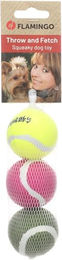 Flamingo Smash Tennisball mit Quietschefunktion für Hunde, Mehrfarbig, Gummi, 5,08 cm, 3 Stück – Bild 1 von 2