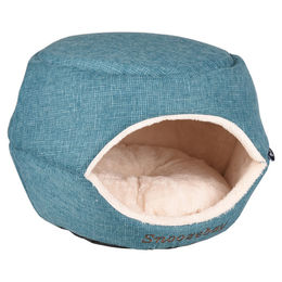 Flamingo Snoozebay 2in1 Katzenbett aus Plüsch in Blau – Bild 1 von 1
