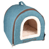 Produktbild von Flamingo Snoozebay Katzenhöhle aus Plüsch in Blau 45x35x35 cm