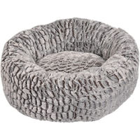 Produktbild von Flamingo Snoozzy Hundekorb Rund aus Plüsch Grau Schwarz 50x18 cm