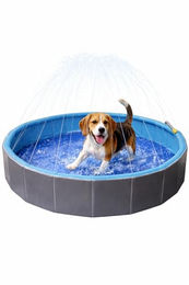 Flamingo Splash Play Wasserstrahlpool für Hunde Blau Grau 80 x 20 cm – Bild 1 von 10