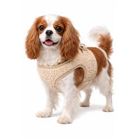 Produktbild von Flamingo Step & Go Pookie Hundegeschirr Beige Größe S mit Mesh und Goldfarbenem Metall-Klickverschluss