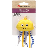 Produktbild von Flamingo Strellow Oktopus Katzenspielzeug mit Catnip und Glöckchen gelb aus Polyester