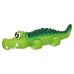Flamingo Sundo Krokodil Hundespielzeug aus Latex in Grün mit Quietscher 11,3x34x6,5cm – Bild 1 von 3