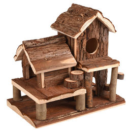 Flamingo Swinsy Holzhaus für Nager 2 Etagen 25x16x24,5 cm Natur Braun – Bild 1 von 7
