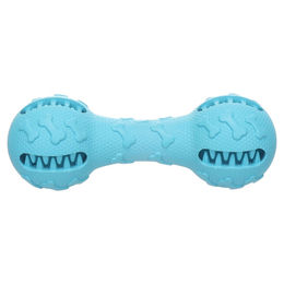 Flamingo Tanno Hundespielzeug Hantel Snackhalter aus Gummi Blau Türkis – Bild 1 von 5