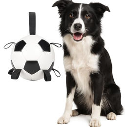 Flamingo Towa Schwimmfähiger Fußball für Hunde Weiß/Schwarz Ø 19 cm Robustes Wasserspielzeug aus Kunststoff für mittelgroße bis große Hunde – Bild 1 von 6