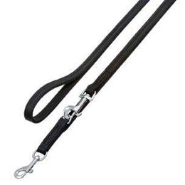 Produktbild von Flamingo Trainingsleine Memphis aus Leder Schwarz 240cm 22mm - 240 cm