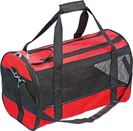 Flamingo Transportbox Hundetasche Divina Rot M aus Polyester mit Sicherheitsleine und Lüftungsnetz – Bild 1 von 2