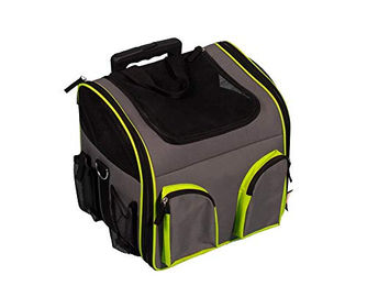 Flamingo Transportbox Trolley Maggy Fluo für kleine Tierrassen, faltbar, 37,5x33x39cm, fluoreszierend grau – Bild 1 von 6