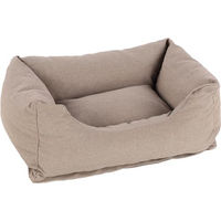 Produktbild von FLAMINGO Valeco Hundebett und Katzenbett Beige mit abnehmbarem Bezug und rutschfestem Boden 65 x 50 x 20 cm