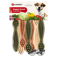 Produktbild von Flamingo Veggie Snack Zahnbürste Mix Vegan Ohne tierisches Protein 10 cm - 8 x 10 cm