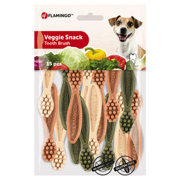 Flamingo Veggie Zahnbürste Mix Hund Vegan Glutenfrei 2 x 120g - 15 x 7,5 cm – Bild 1 von 4