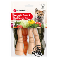 Produktbild von Flamingo Veggie Zahnpasta Mix Zahnpflege-Snack vegan und ohne tierisches Protein 10 cm