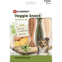 Produktbild von Flamingo Veggie Zahnpflege-Snack Zahnbürste für Hunde, vegan und getreidefrei, 160 g