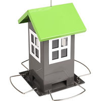 Produktbild von Flamingo Vogelfuttersilo Vogelhaus aus Metall und Plexiglas Grau 12x12x19cm