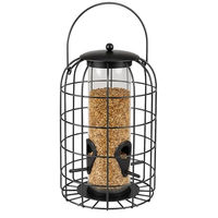 Produktbild von Flamingo Vogelfutterspender Futtersäule aus Metall und Polycarbonat Schwarz 27 cm
