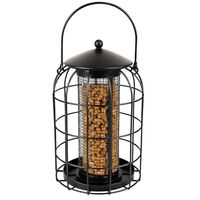 Produktbild von Flamingo Vogelfutterspender Ylva Futtersäule für Nüsse aus Metall Schwarz 27 cm