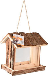 Flamingo Vogelhaus Jarno aus Holz in Natur Braun 21x17x21cm – Bild 1 von 2