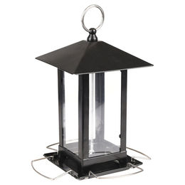 Flamingo Vogelhaus KIMI Vogelfutterspender aus Metall in Schwarz – Bild 1 von 3
