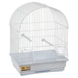 Produktbild von Flamingo Vogelkäfig Alor Voliere für Vögel Weiß 34,5x28x48,5 cm mit 2 Sitzstangen, 2 Näpfen und Kunststoff-Schublade